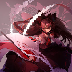 This is a pixiv picture whose title is 黒霊夢.