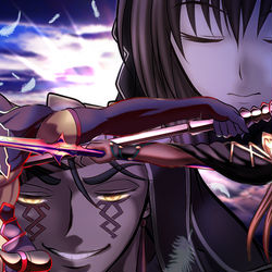 This is a pixiv picture whose title is 魔槍の師弟.
