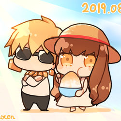 This is a pixiv picture whose title is Fateログ2019,10月 金女主/FGO/メソポタ.