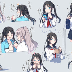 This is a pixiv picture whose title is 女子高生、三峰結華.