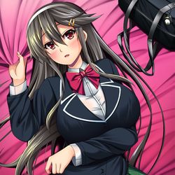 This is a pixiv picture whose title is 制服榛名ちゃん.