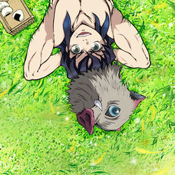 This is a pixiv picture whose title is 伊之助 の 好きな時間.