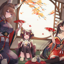 This is a pixiv picture whose title is 秋、重桜の過ごし方.