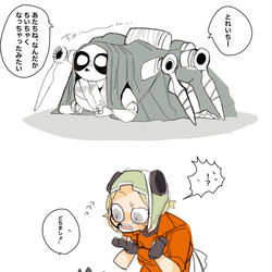 This is a pixiv picture whose title is 技師と蜘蛛.