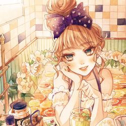 This is a pixiv picture whose title is orange.