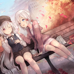 This is a pixiv picture whose title is お出かけ、秋の夕暮れにて.