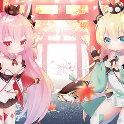 This is a pixiv picture whose title is 秋の重桜.