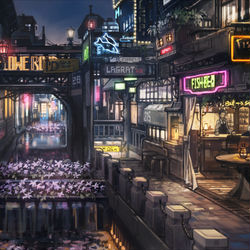 This is a pixiv picture whose title is 歓楽街_裏.