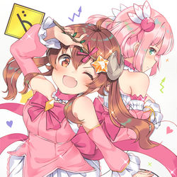 This is a pixiv picture whose title is 魔法少女シャミ子＆桃.