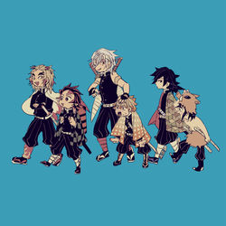 This is a pixiv picture whose title is 鬼滅ログ.
