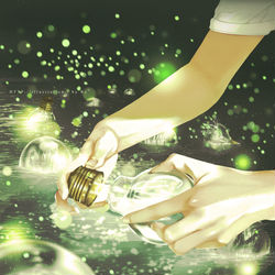 This is a pixiv picture whose title is 光虫採集.