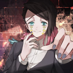 This is a pixiv picture whose title is 下弦の壱 魘夢.