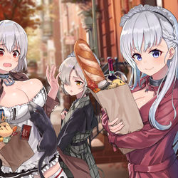 This is a pixiv picture whose title is 秋のメイドさんたち.