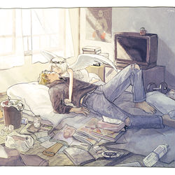 This is a pixiv picture whose title is 天使が来た.