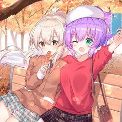 This is a pixiv picture whose title is 紅葉狩り.