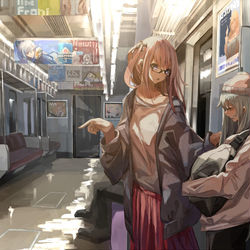 This is a pixiv picture whose title is last train.