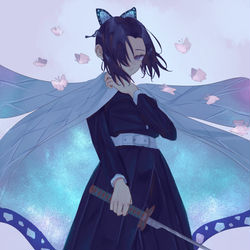 This is a pixiv picture whose title is 胡蝶しのぶ.