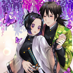 This is a pixiv picture whose title is Shinobuxgiyu.