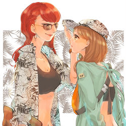 This is a pixiv picture whose title is 創作百合の落書きや漫画まとめ15.