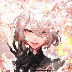 This is a pixiv picture whose title is 桜の朱.