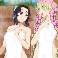 This is a pixiv picture whose title is 温泉回があったような…….