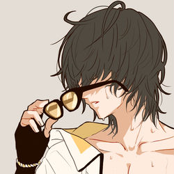This is a pixiv picture whose title is 桑名さんと汗.