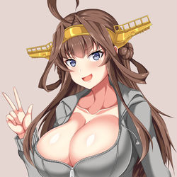 This is a pixiv picture whose title is 裸パーカー　金剛.