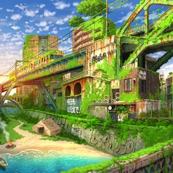This is a pixiv picture whose title is 神田川幻想.