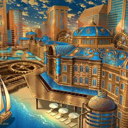 This is a pixiv picture whose title is 東京駅幻想.