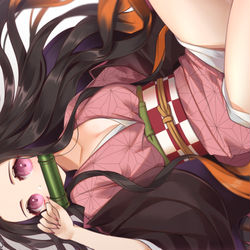 This is a pixiv picture whose title is 禰豆子.