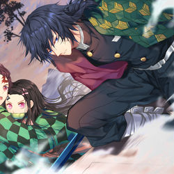This is a pixiv picture whose title is 鬼滅の刃.