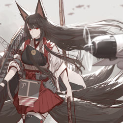 This is a pixiv picture whose title is Akagi.
