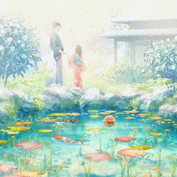 This is a pixiv picture whose title is 鬼人幻燈抄 江戸編 幸福の庭.
