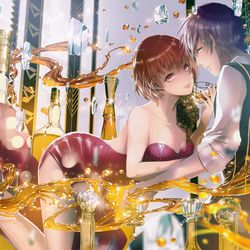 This is a pixiv picture whose title is on the rocks.