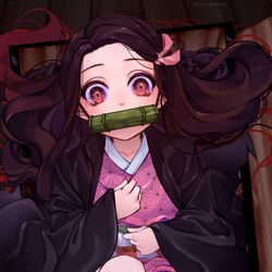 This is a pixiv picture whose title is 禰豆子.