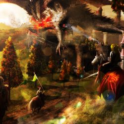 This is a pixiv picture whose title is 迷いドラゴン襲来.