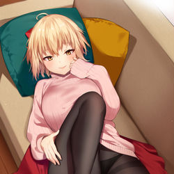This is a pixiv picture whose title is 沖田さんとぬくぬくしたい.