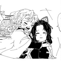 This is a pixiv picture whose title is 鬼滅のラクガキ7（しのみつ）.
