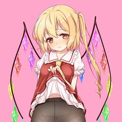 This is a pixiv picture whose title is フランちゃんとタイツとおぱんちゅと.