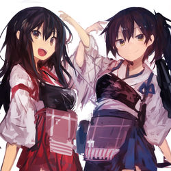 This is a pixiv picture whose title is 赤城さんと加賀さん.