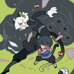 This is a pixiv picture whose title is 羅小黒戦記.
