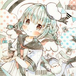 This is a pixiv picture whose title is シマエナガの郵便やさん.