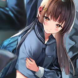 This is a pixiv picture whose title is 『見えちゃう・・・』.