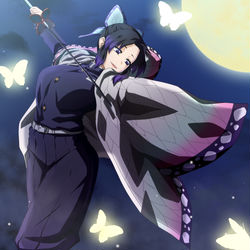 This is a pixiv picture whose title is 【鬼滅の刃】"蟲柱"の胡蝶しのぶ.