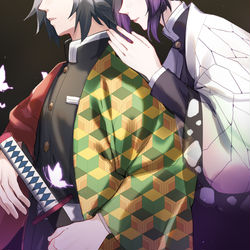 This is a pixiv picture whose title is 「さようなら、冨岡さん」.