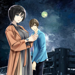This is a pixiv picture whose title is 夜を視る、星を撒く.