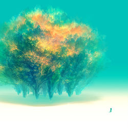 This is a pixiv picture whose title is 森に会う.