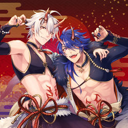 This is a pixiv picture whose title is 鬼和装帝左.