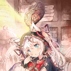 This is a pixiv picture whose title is 食器少女はここにいる.