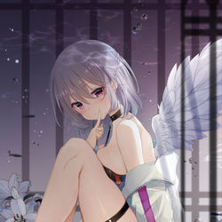 This is a pixiv picture whose title is 月請い.